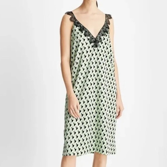 Future Collective Kahlana Barfield Brown Wmn SZ XS Green/Black Slip Dress NWT - Picture 1 of 10